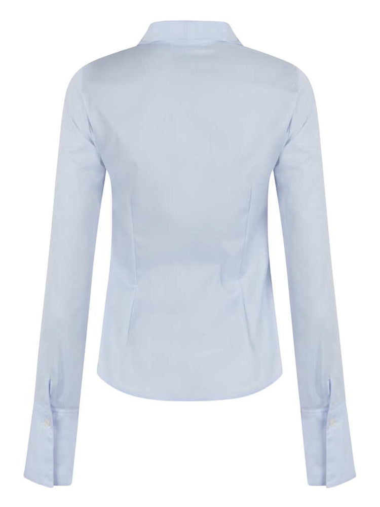 Tulip Shirt - Baby Blue Herringbone