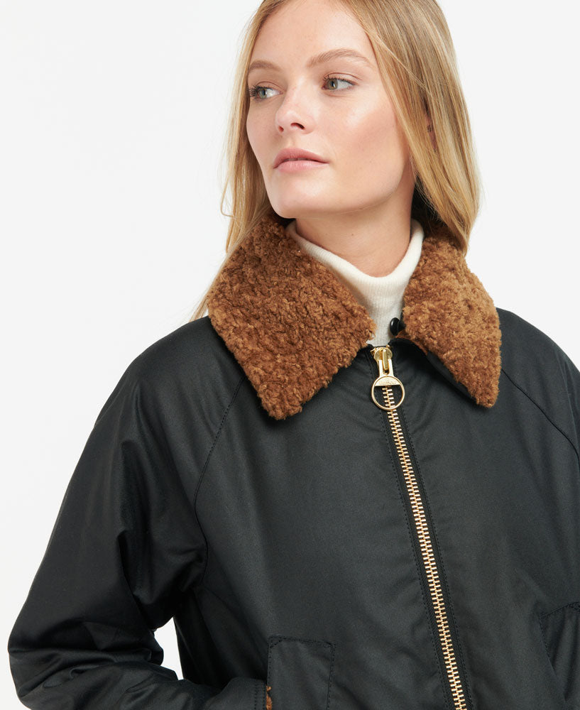 Carloway Wax Jacket - Black/Ancient Tartan