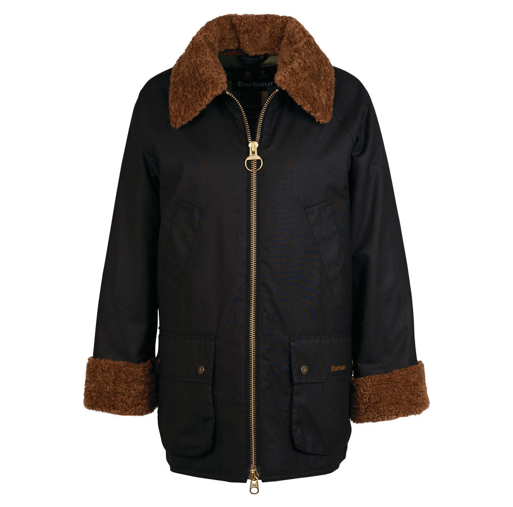Carloway Wax Jacket - Black/Ancient Tartan