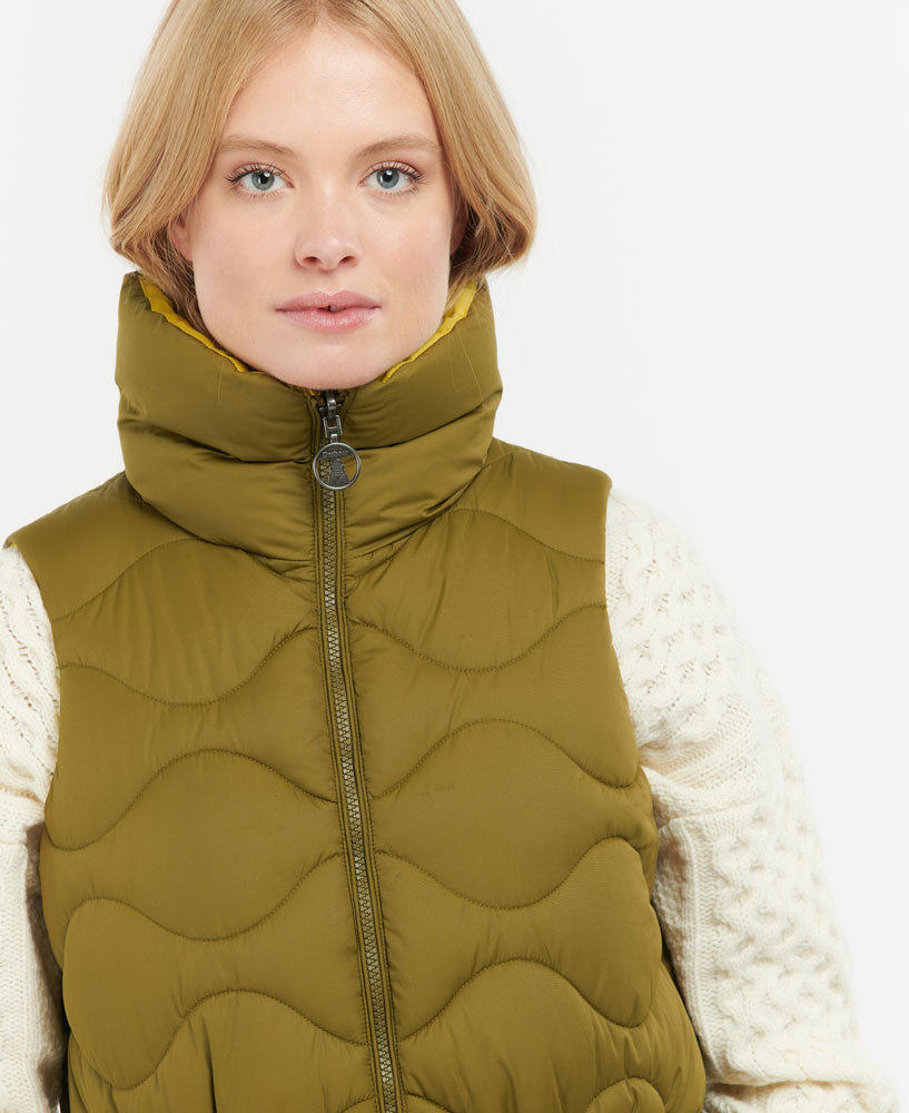 Reversible Shelly Gilet - Olive Lime/Limeade
