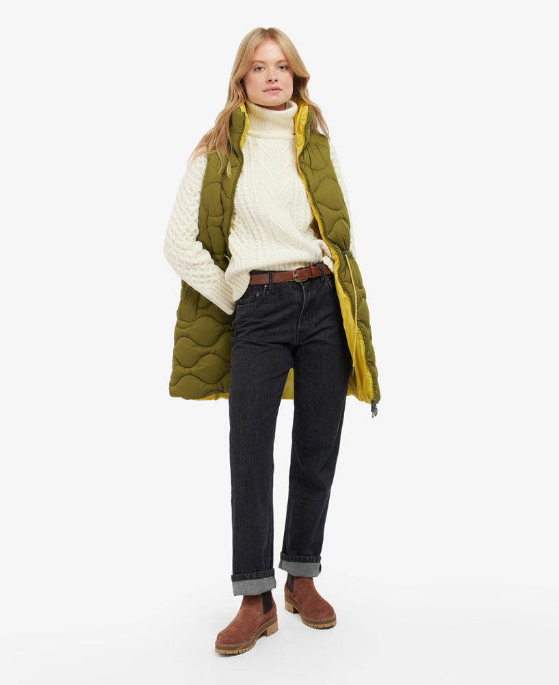 Reversible Shelly Gilet - Olive Lime/Limeade