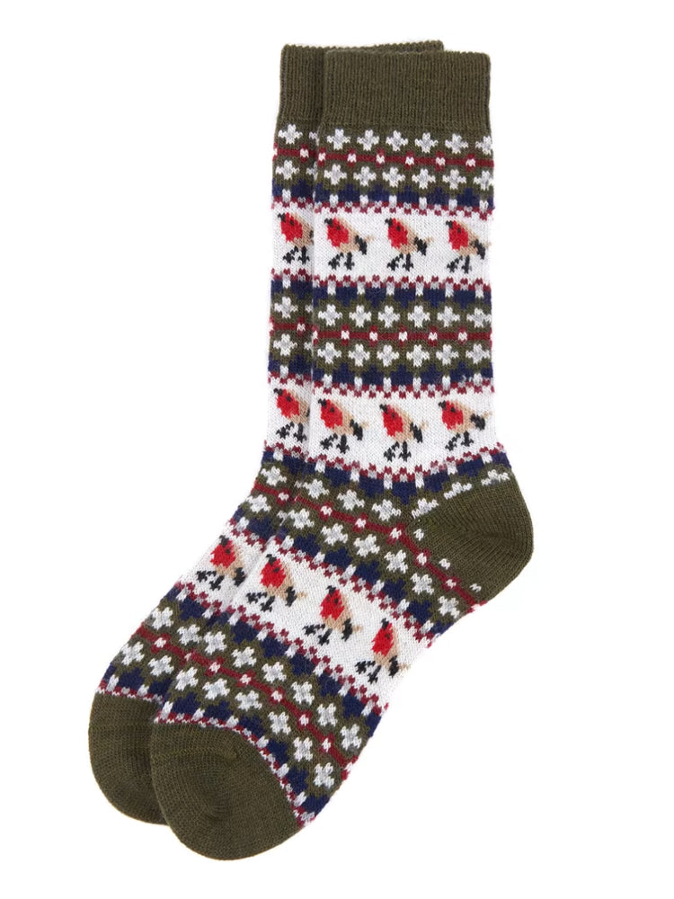 Robin Fair Isle Socks - Olive