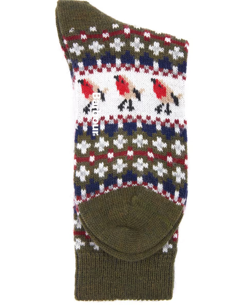 Robin Fair Isle Socks - Olive
