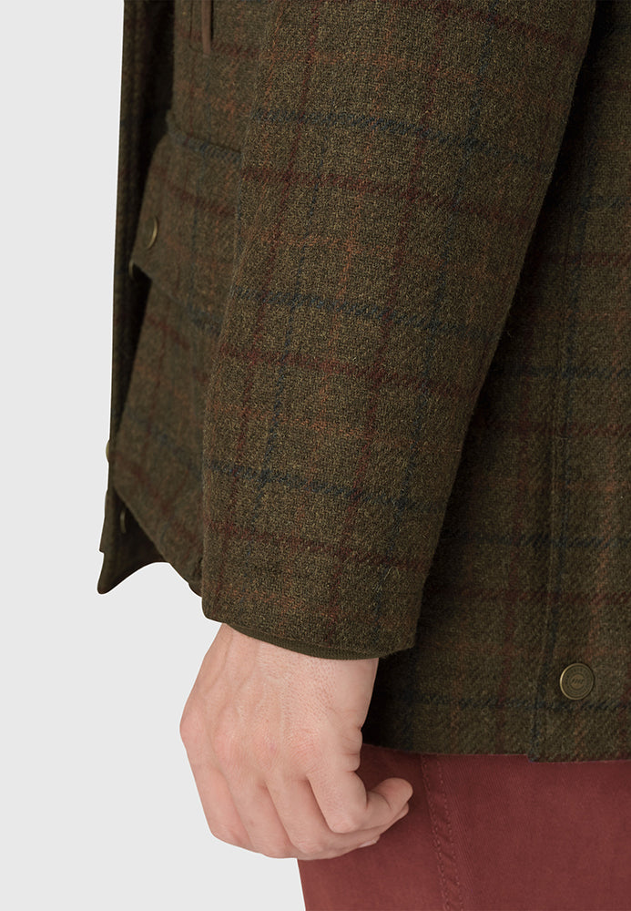 Wales Waterproof Country Coat - Olive Check
