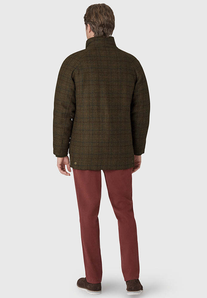Wales Waterproof Country Coat - Olive Check