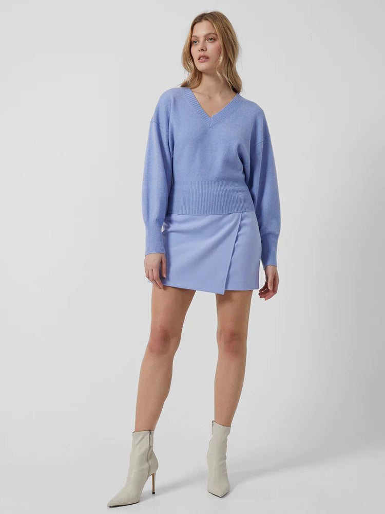 Libby Vhari Recycled V-Neck Jumper - Paradise Blue