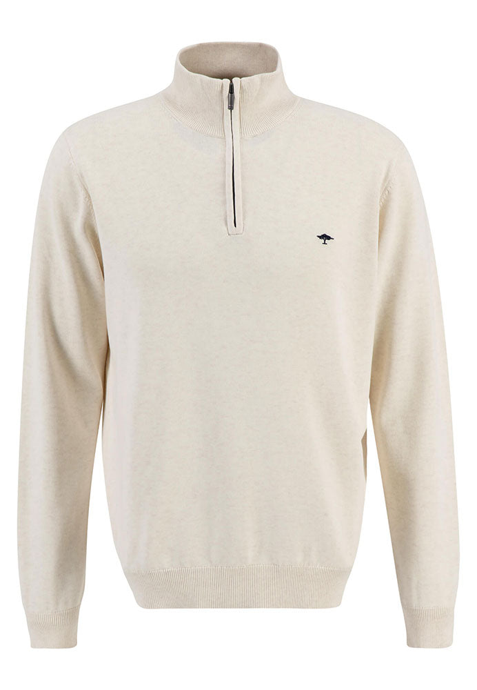 Superfine Troyer Zip Jumper - Off White