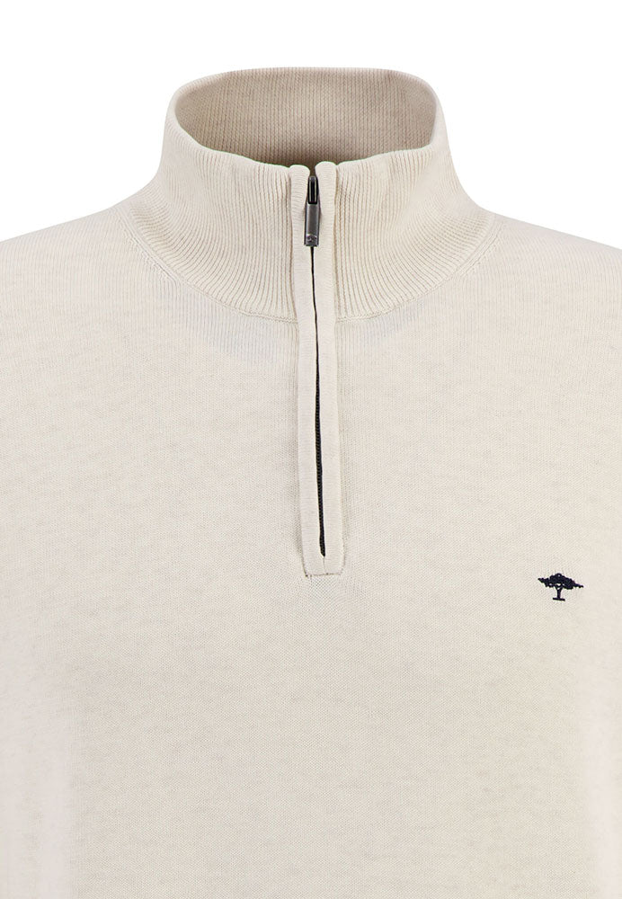 Superfine Troyer Zip Jumper - Off White
