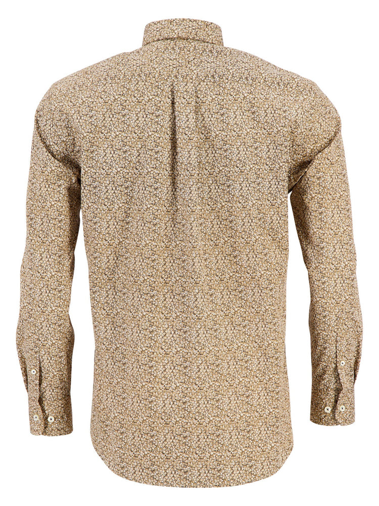 Patterned Cotton Shirt - Coffee