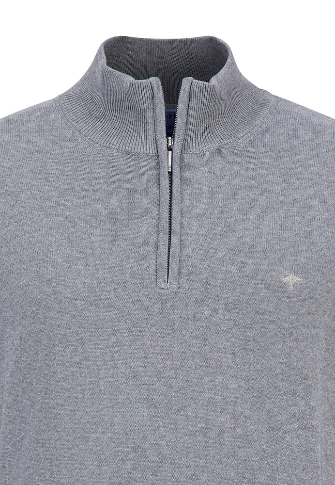 Superfine Troyer Zip Jumper - Steel