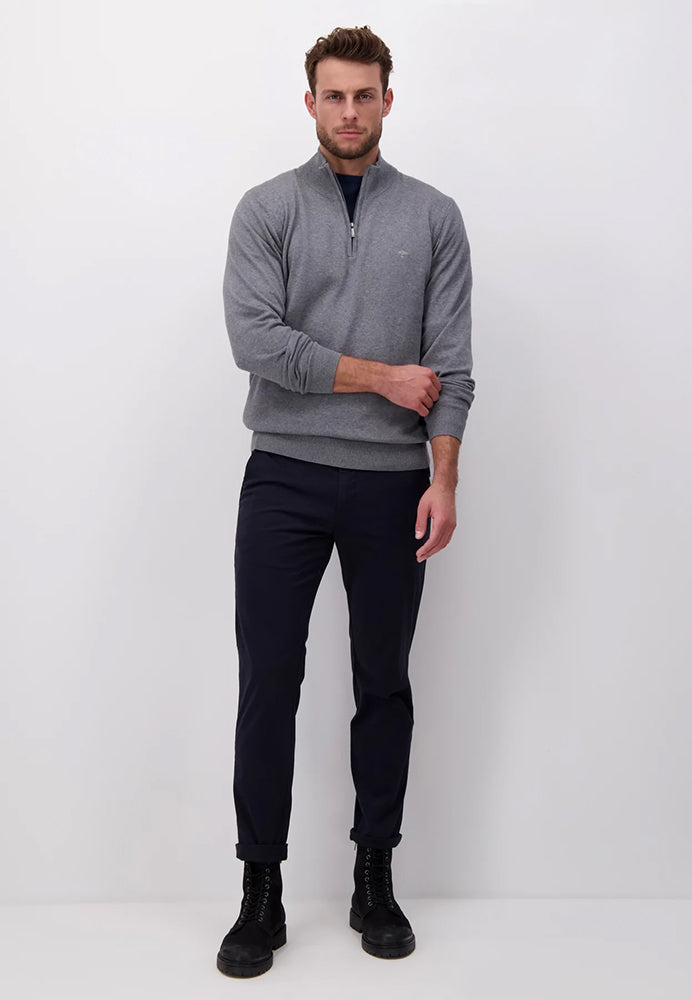 Superfine Troyer Zip Jumper - Steel