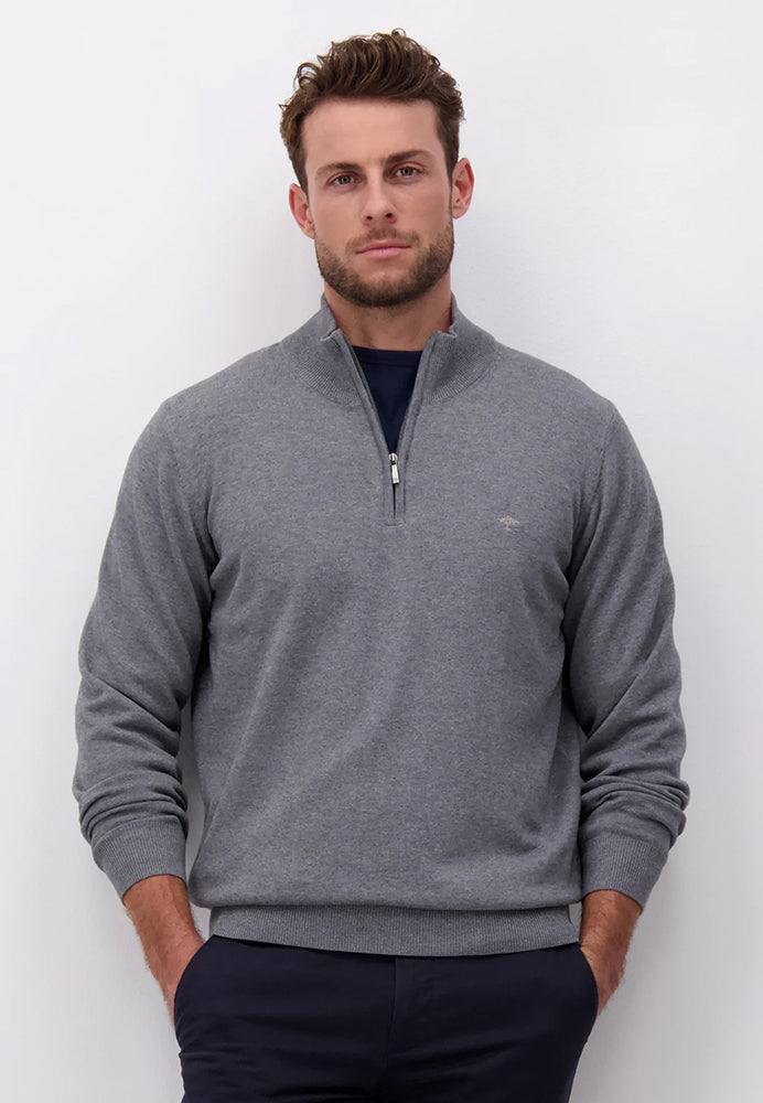 Superfine Troyer Zip Jumper - Steel