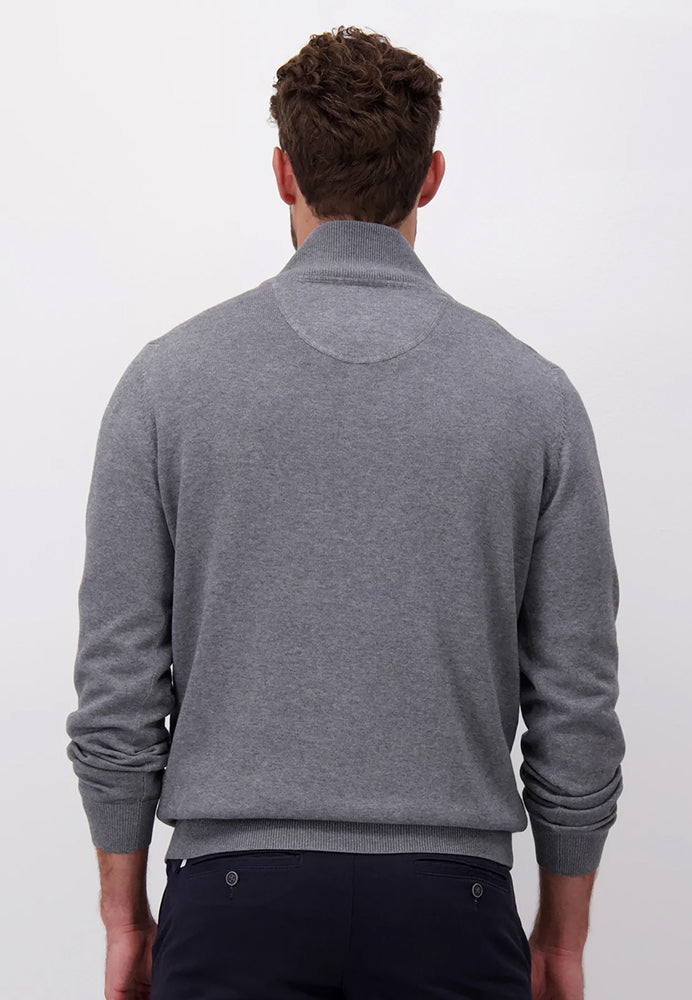 Superfine Troyer Zip Jumper - Steel