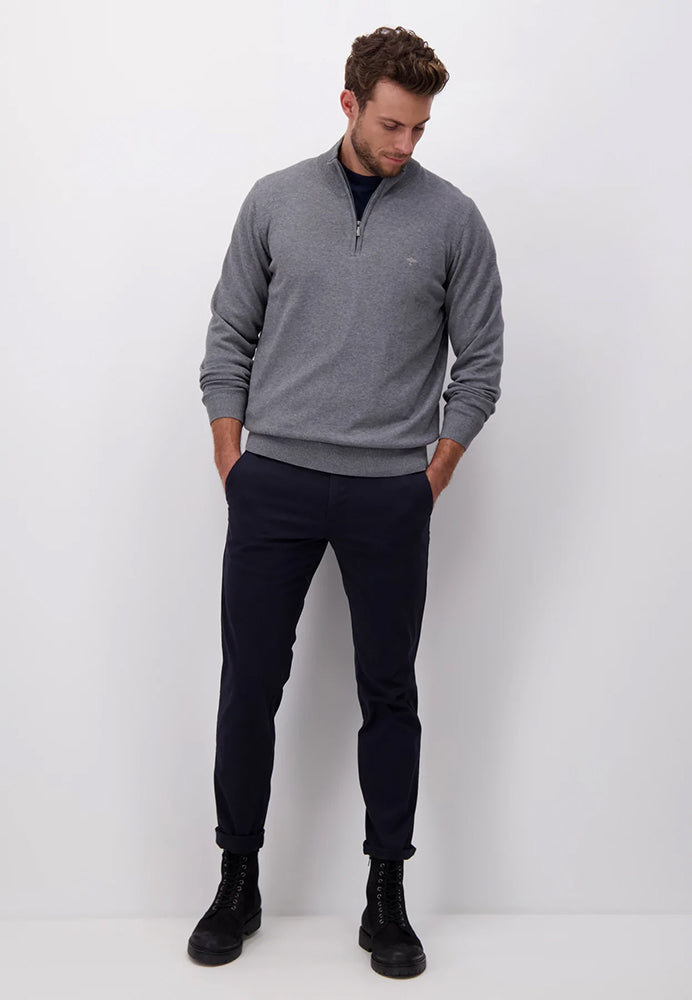 Superfine Troyer Zip Jumper - Steel