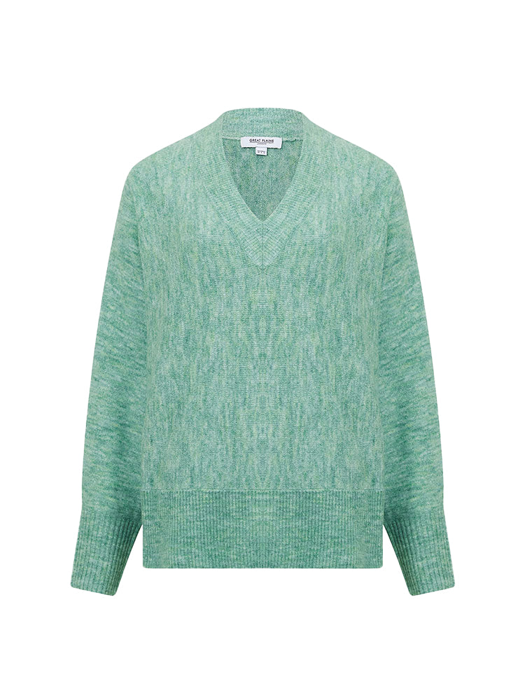 Carice Knit V-Neck Jumper - Fresh Green