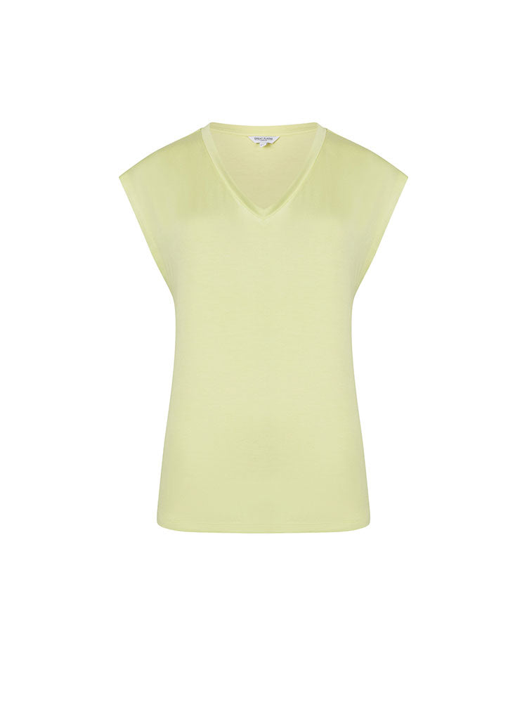 Soft Touch Jersey V-Neck Top - Lime Zest