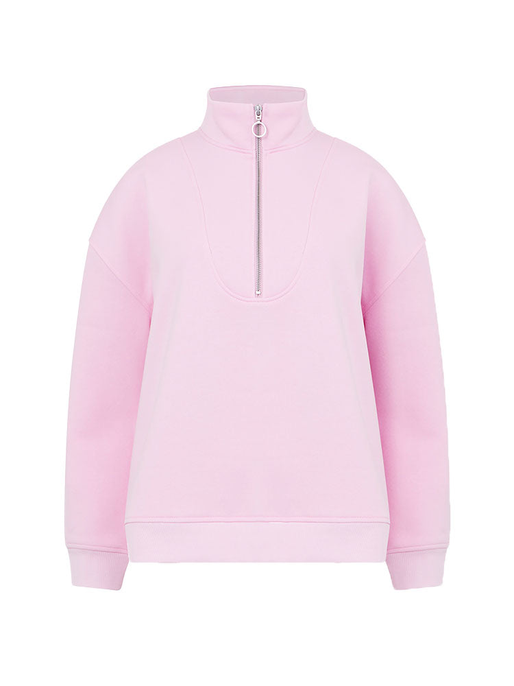 Summer Sweatshirt Half Zip Top - Blossom