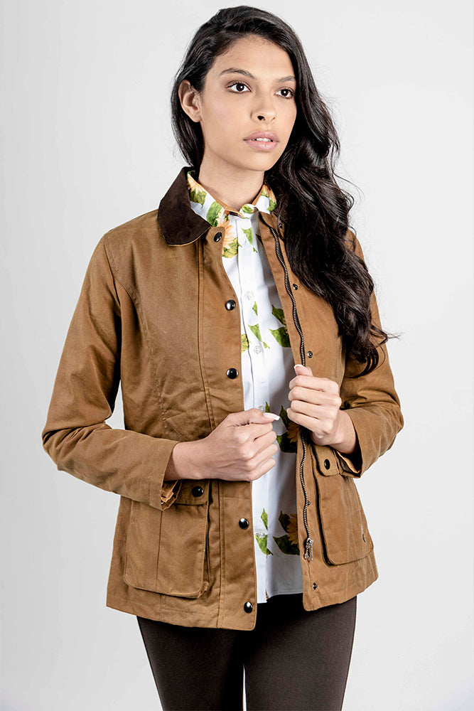 June Waxed Jacket - Stone