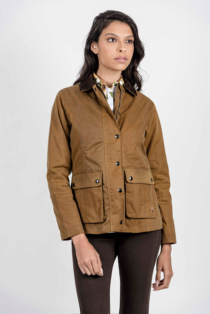 June Waxed Jacket - Stone