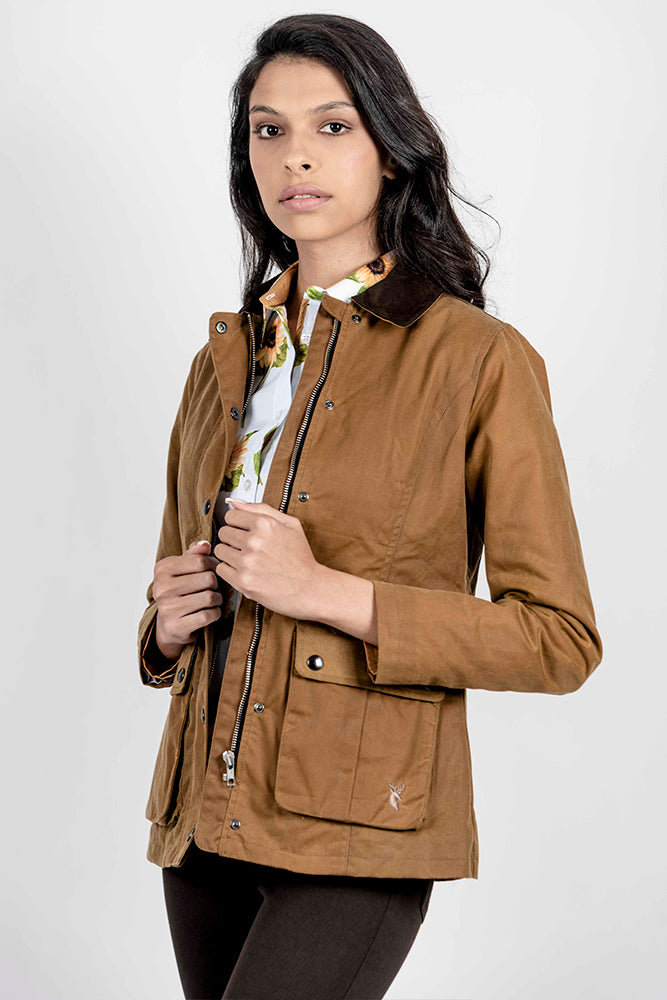 June Waxed Jacket - Stone