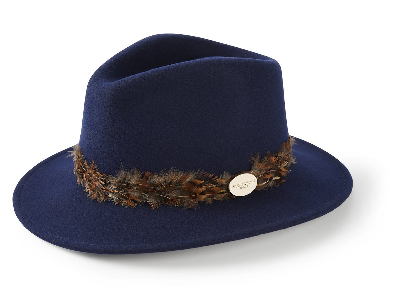 Suffolk Fedora Bronze Wrap - Navy