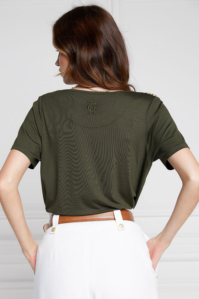 Relax Fit Vee Neck Tee - Khaki