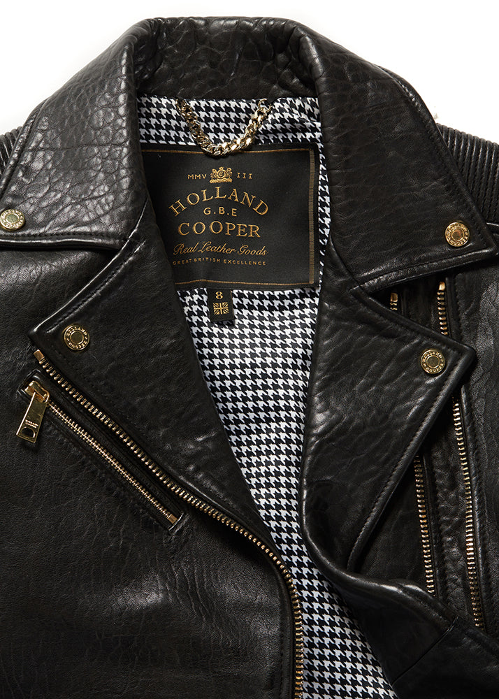 Longline Biker Jacket - Black