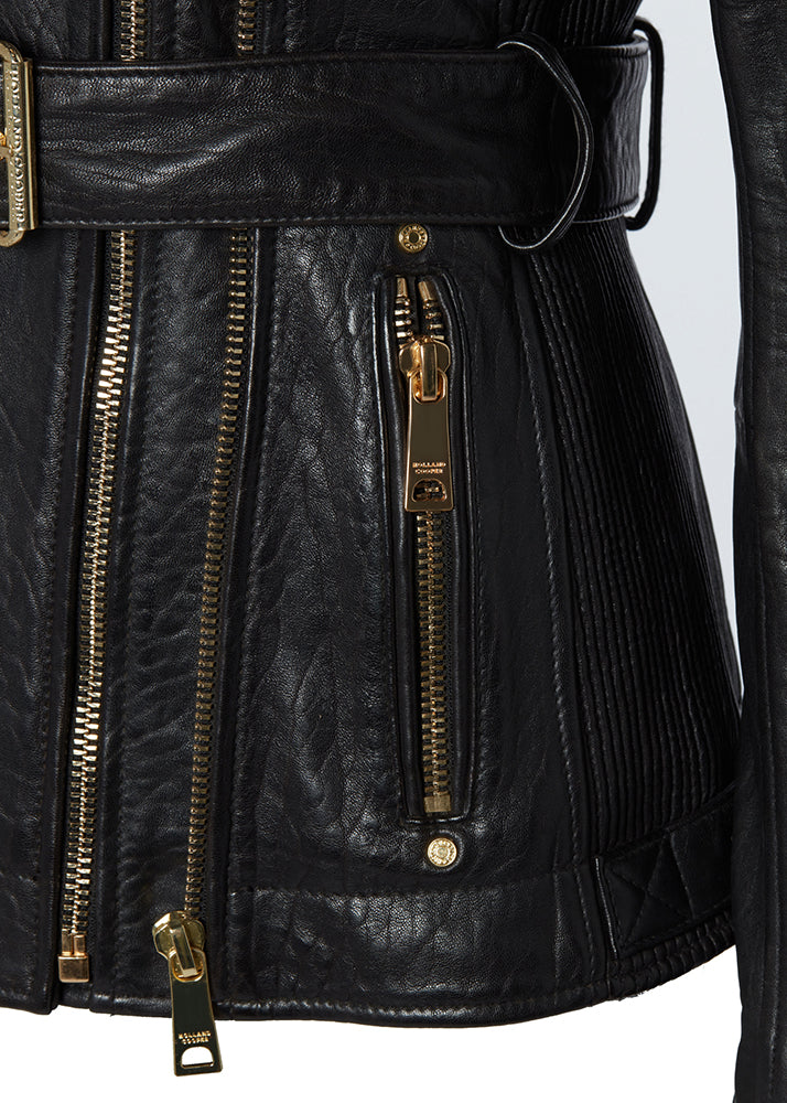 Longline Biker Jacket - Black