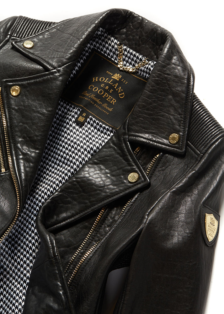 Longline Biker Jacket - Black