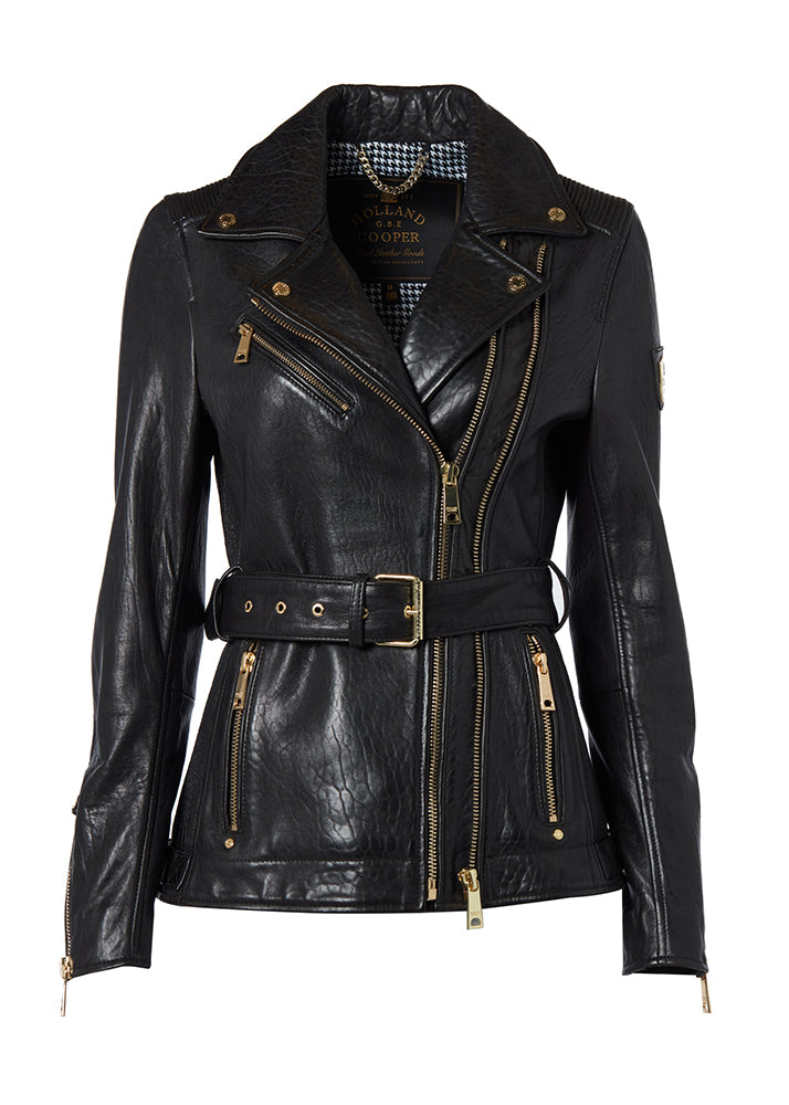 Longline Biker Jacket - Black