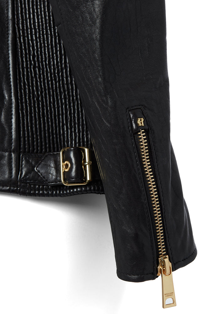 Longline Biker Jacket - Black