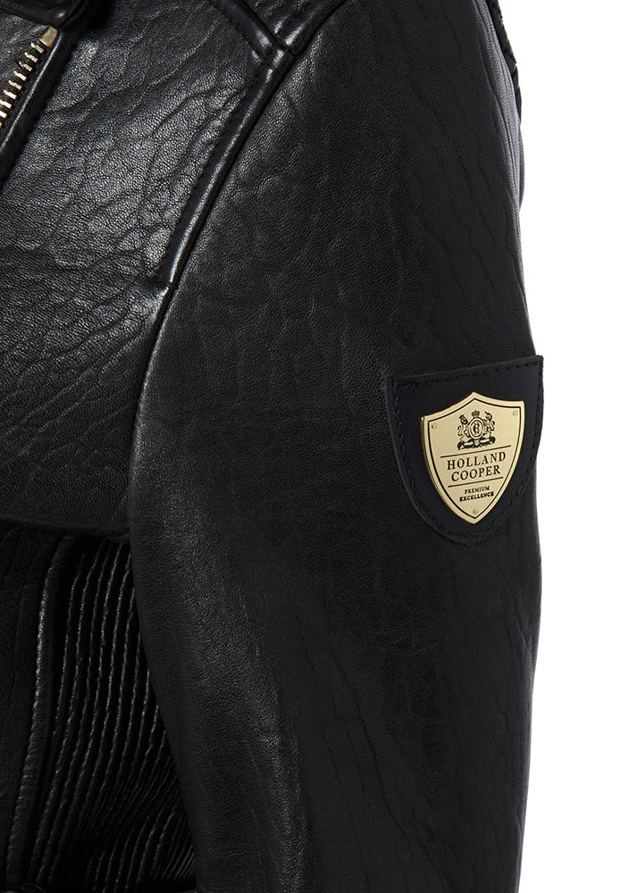 Longline Biker Jacket - Black