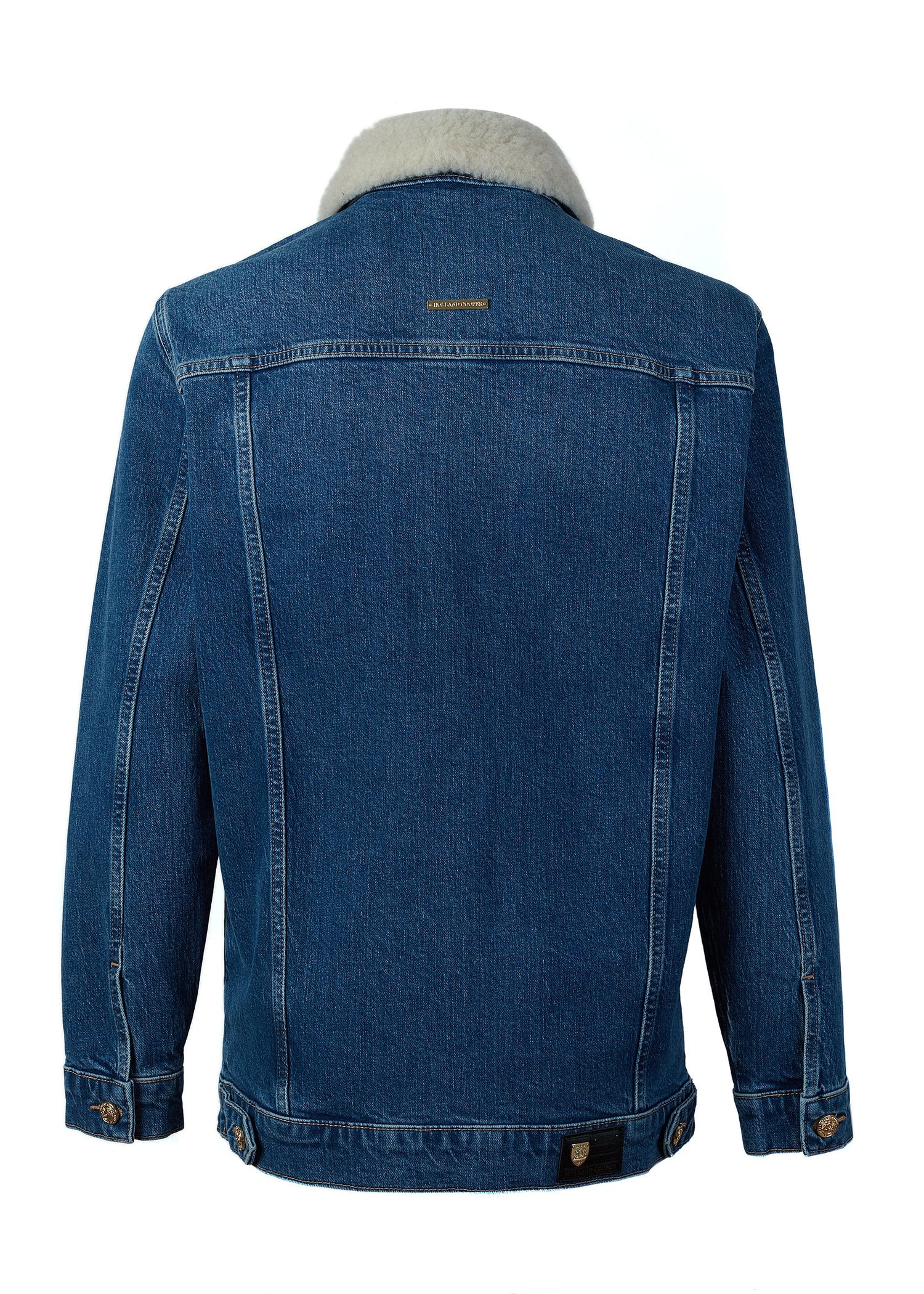 Longline Denim Jacket - Classic Indigo Sherpa