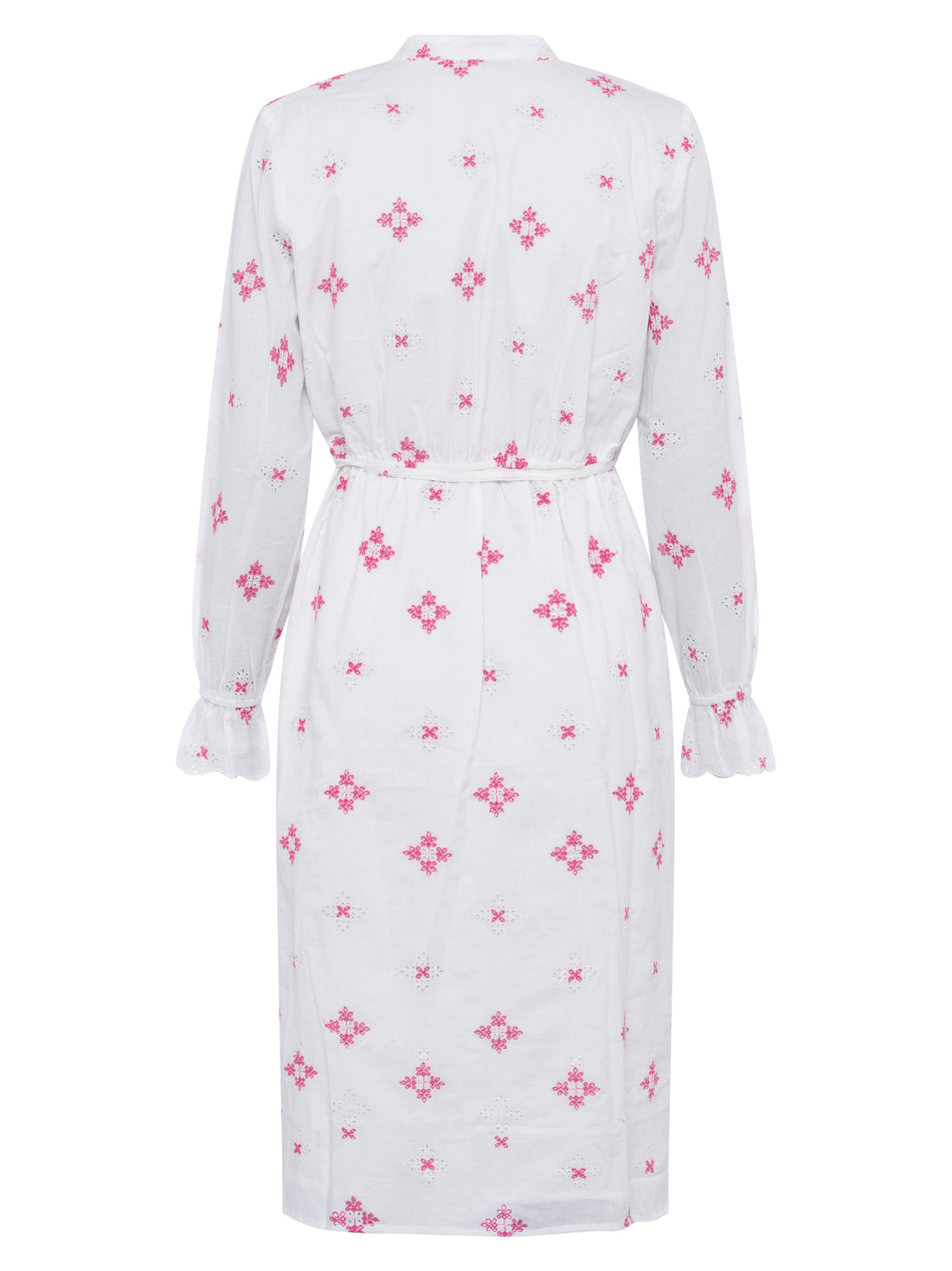 Chintz Cotton Long Sleeve Round Neck Dress - Milk Pop Pink
