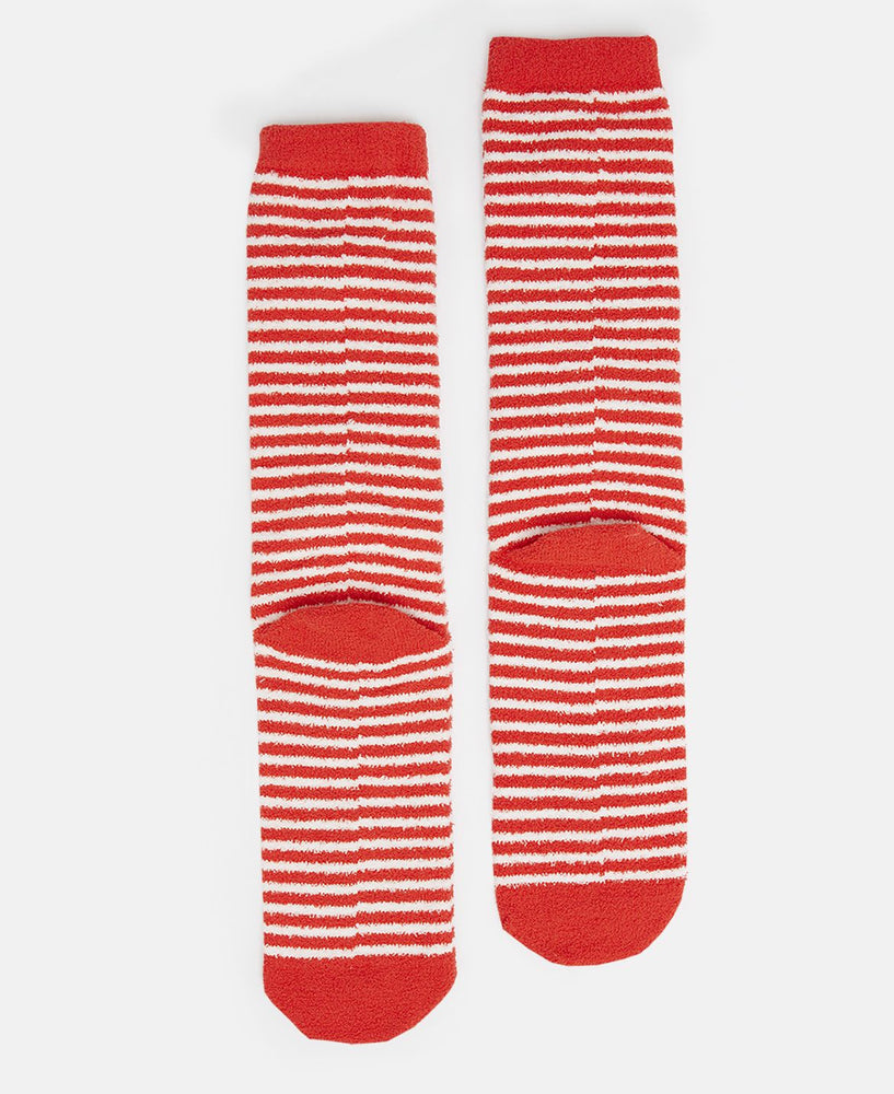 Festive Fluffy Socks - Red Xmas Pudding