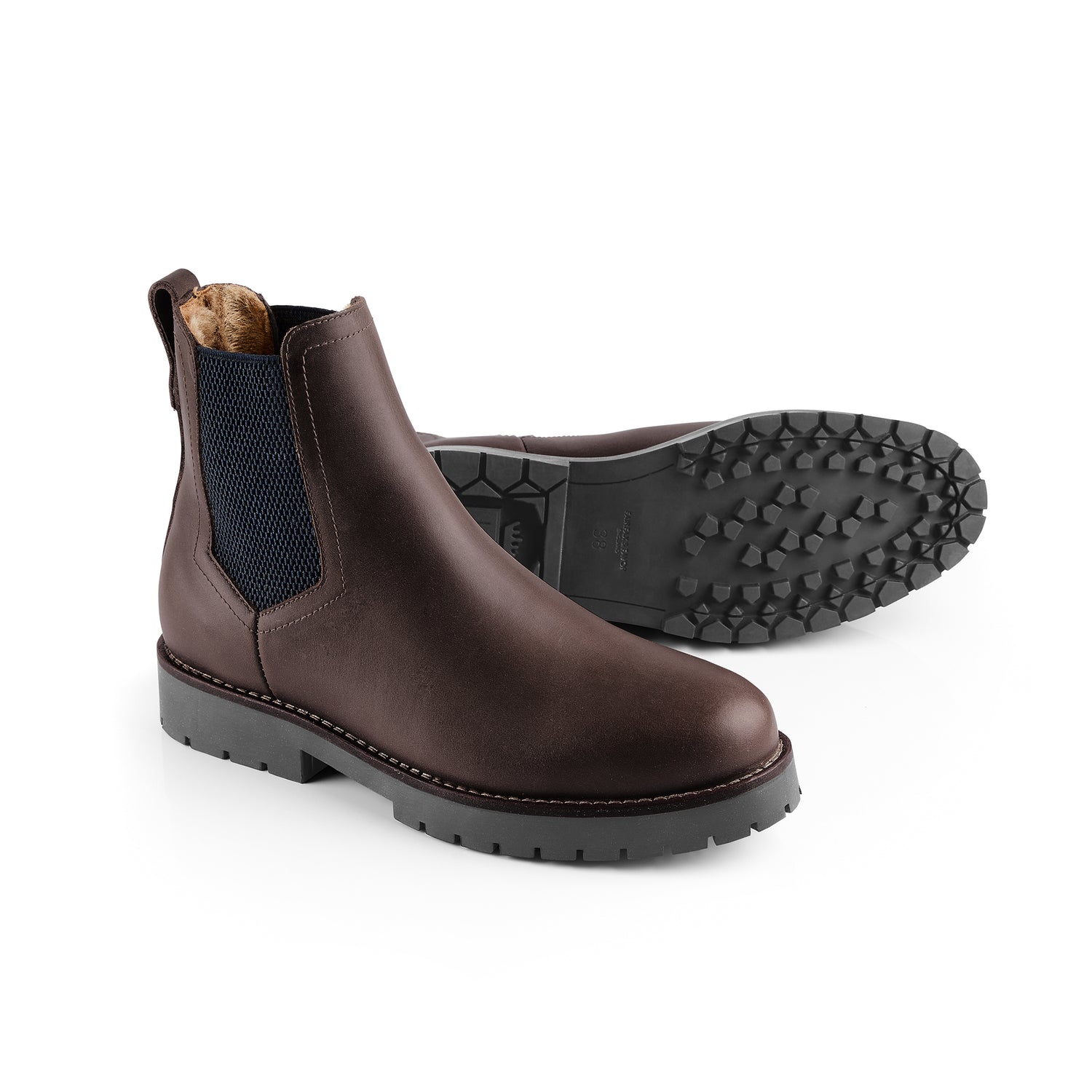 Sheepskin Boudica Boot - Mahogany Leather