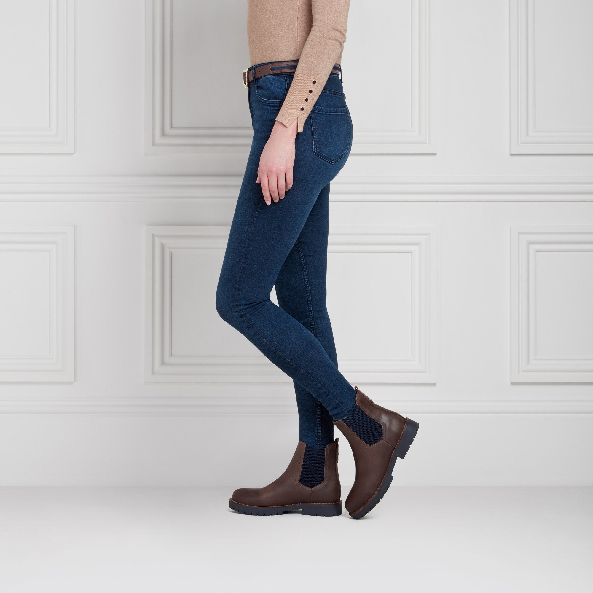 Sheepskin Boudica Boot - Mahogany Leather