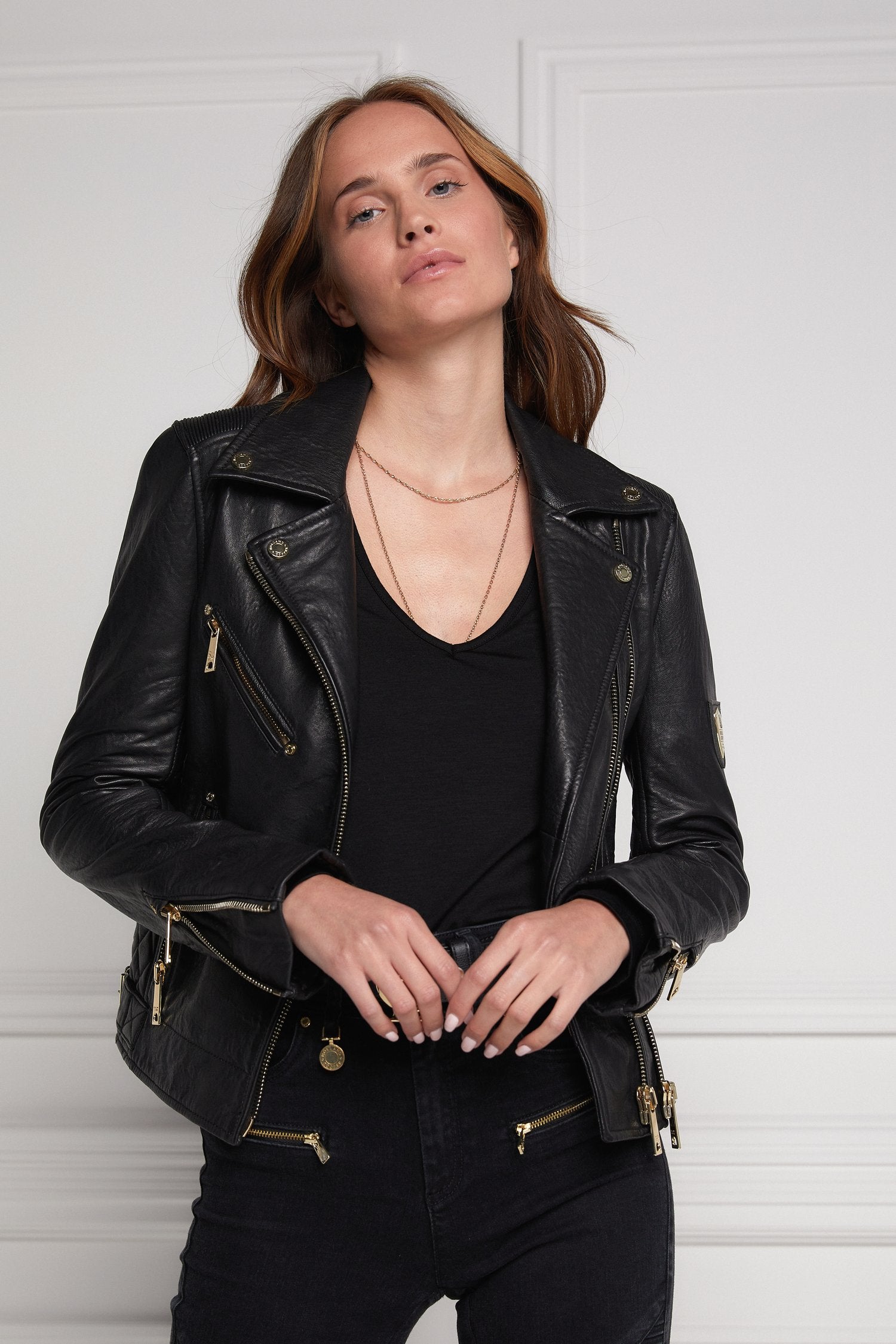 Leather Biker Jacket - Black