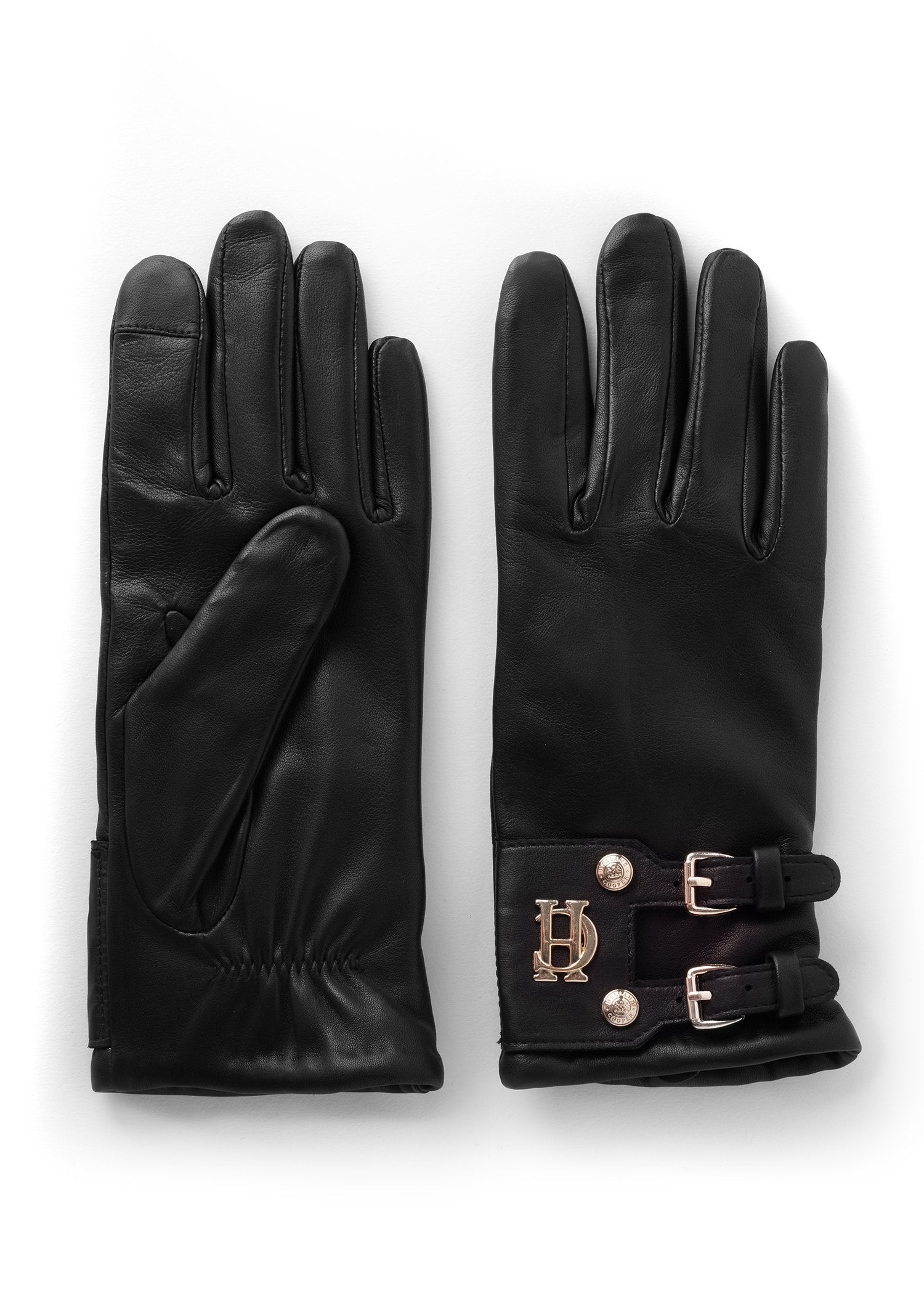 Monogram Leather Gloves - Black
