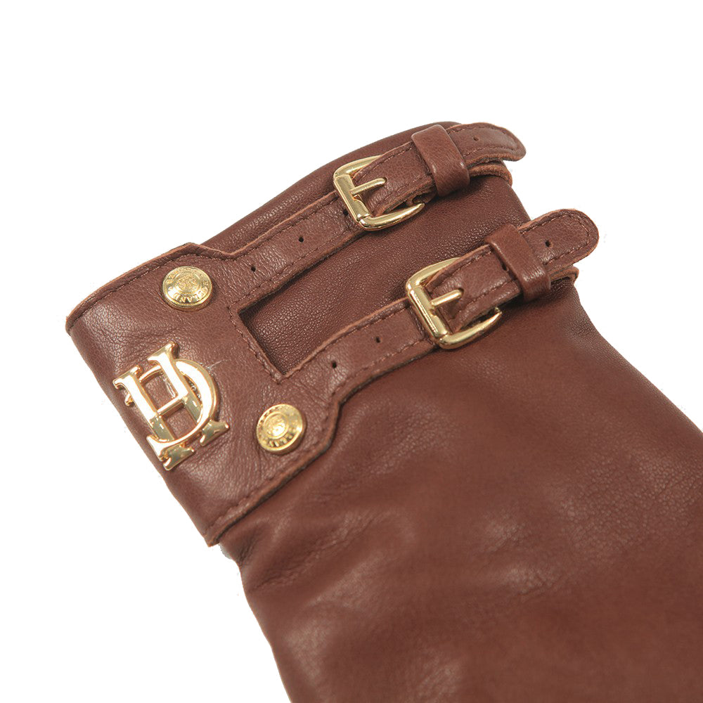 Monogram Leather Gloves - Tan