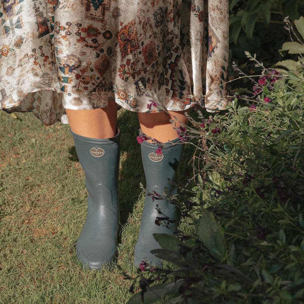 Iris Bottillon Jersey Lined Boot - Bleu Foncé