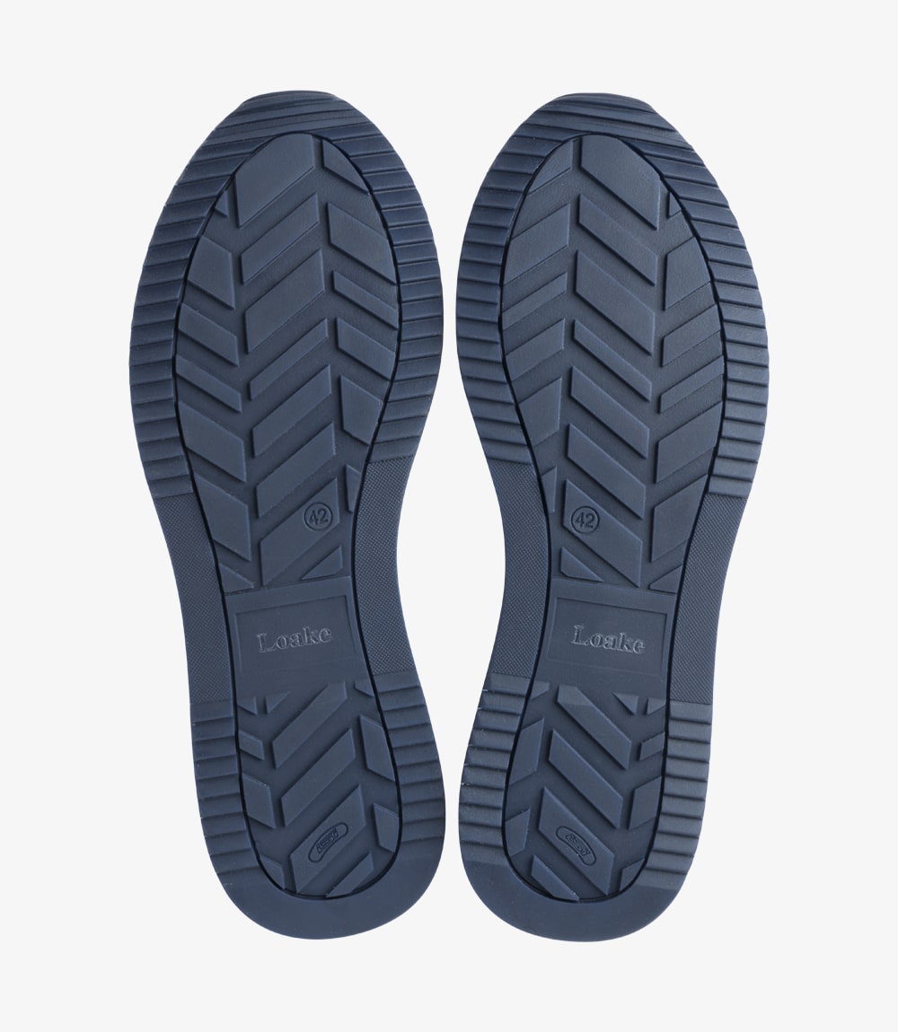 Bannister Leather Trainer - Navy