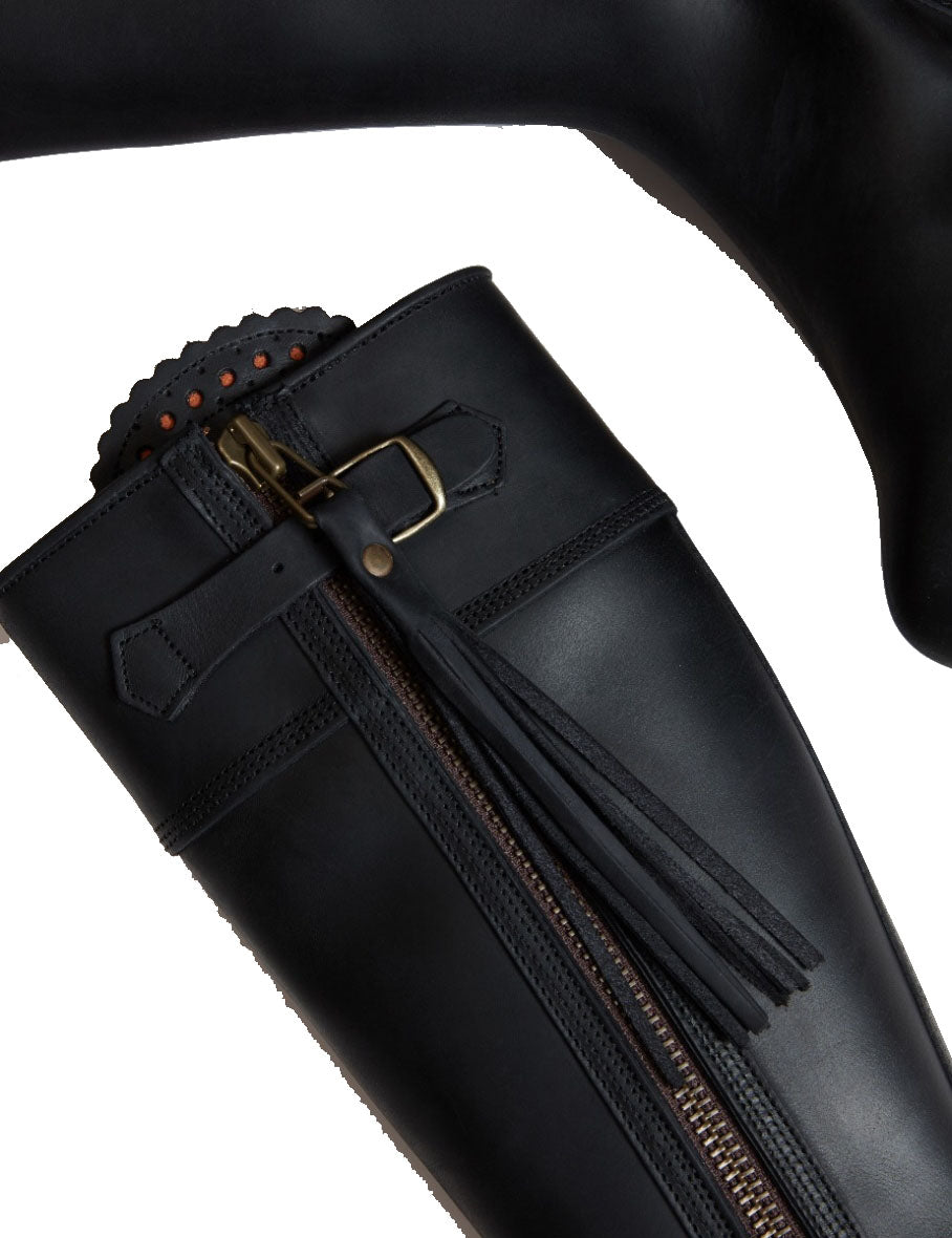 Standard Tassel Leather Boot - Black