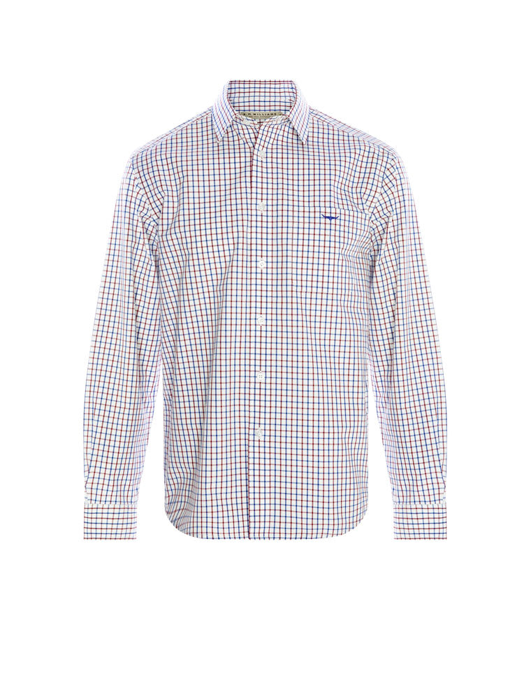 Collins Shirt - Navy/Burgundy/White