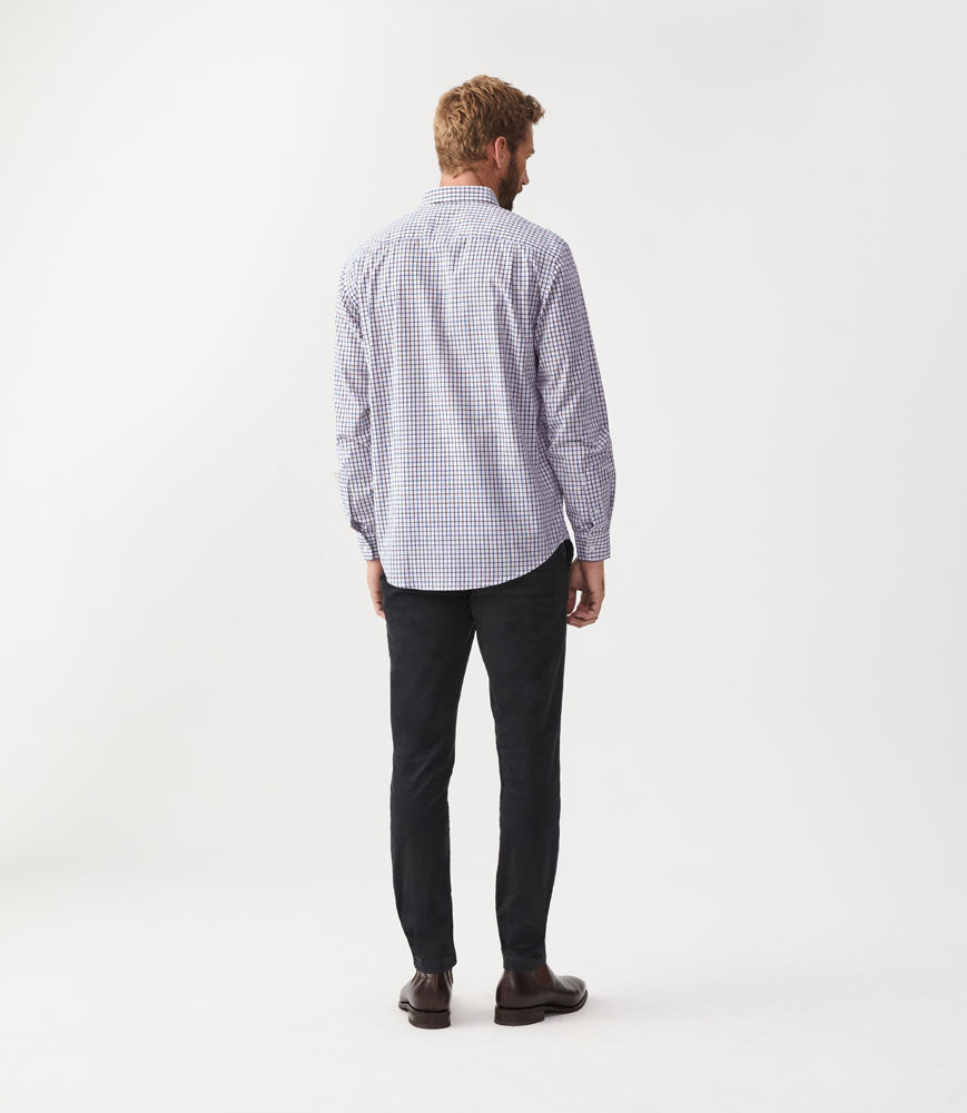 Collins Shirt - Navy/Burgundy/White