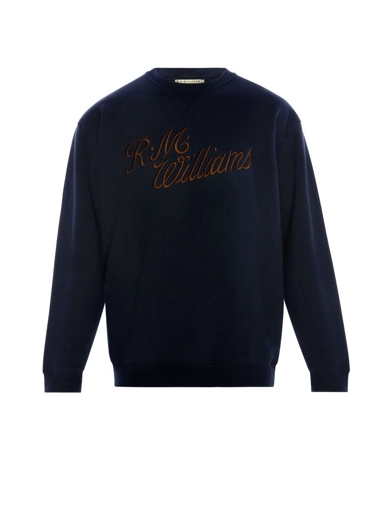 Script Crew Neck Sweater - Navy