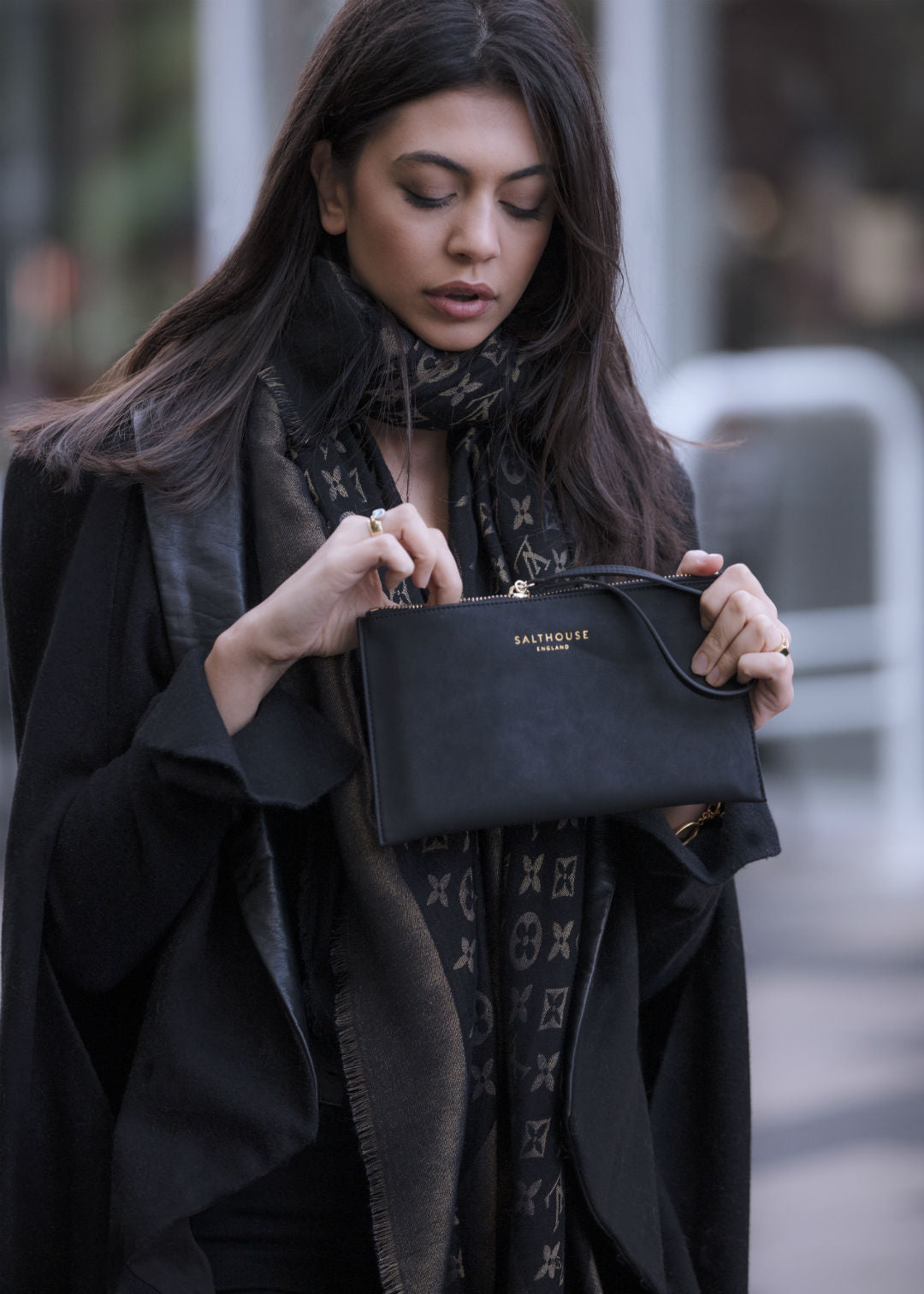 Serafina Clutch Bag - Black