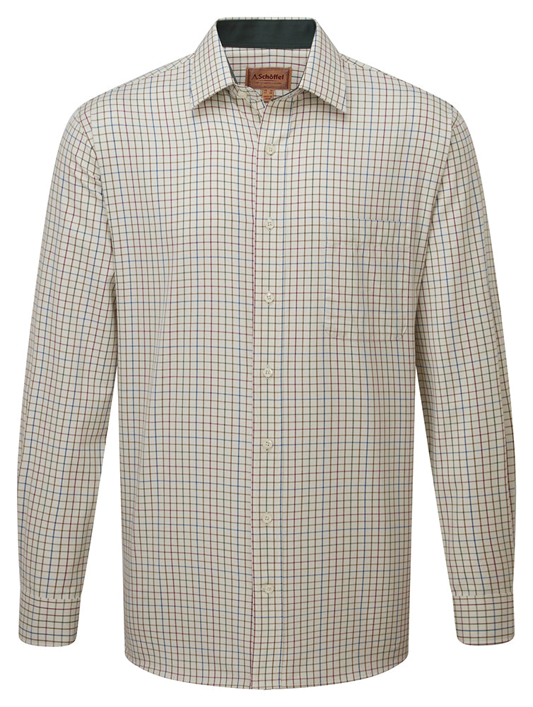 Burnham Tattersall Classic Shirt - Olive Tattersall