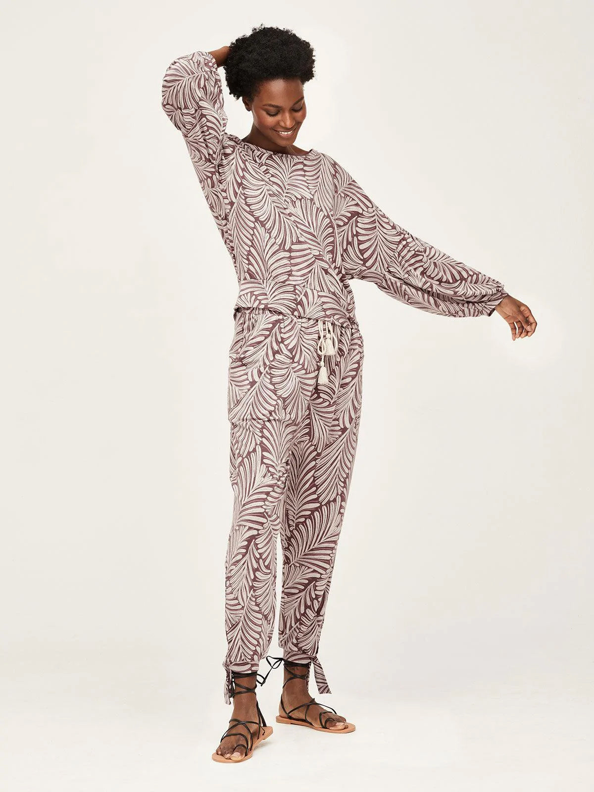 Ivy Palms Tencel Relaxed Joggers - Dark Purple