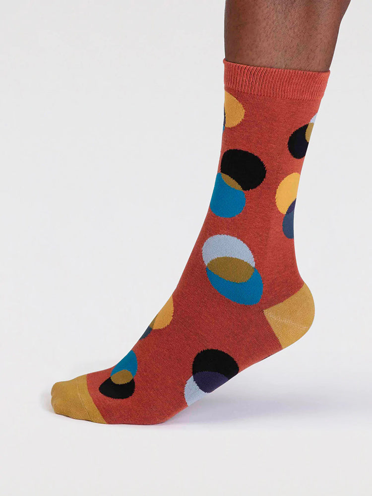 Laurent Gots Organic Cotton Circle Socks - Clay Red